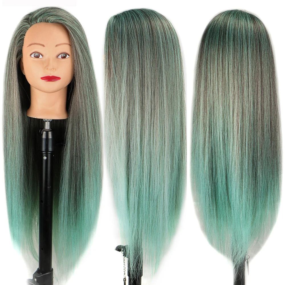 Nice Colorful Hairdressing Training Head For Hairdresser Hair Styles Cosmetology Manikin Dolls Head For Braiding tete de cabeza