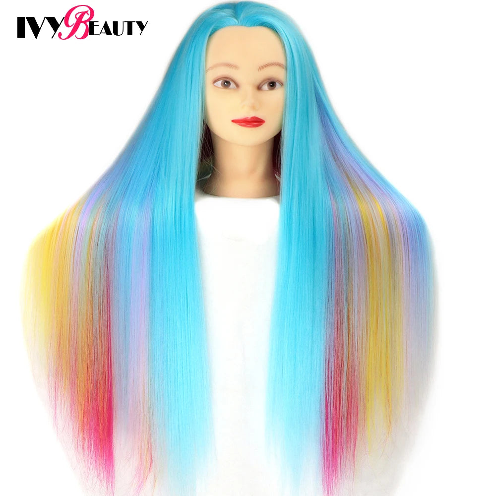 Nice Colorful Hairdressing Training Head For Hairdresser Hair Styles Cosmetology Manikin Dolls Head For Braiding tete de cabeza