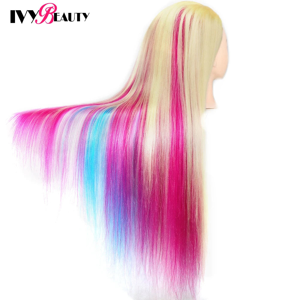 Nice Colorful Hairdressing Training Head For Hairdresser Hair Styles Cosmetology Manikin Dolls Head For Braiding tete de cabeza
