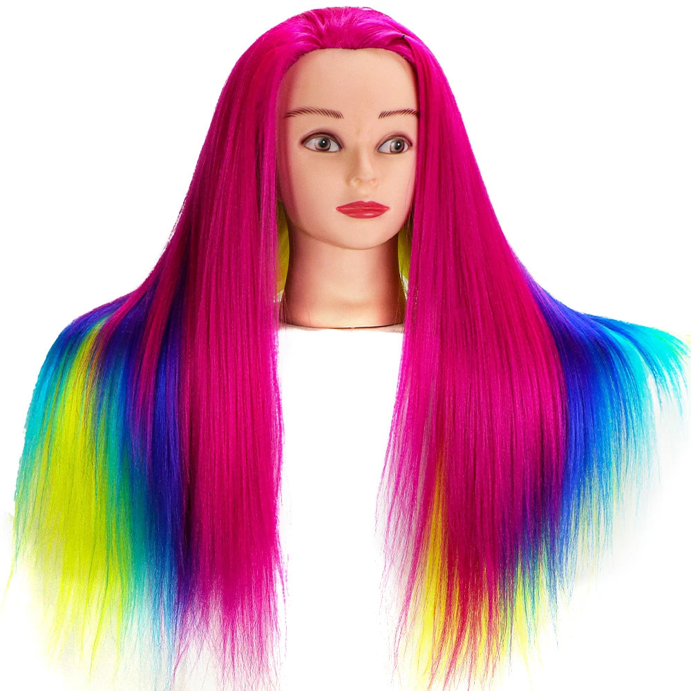 Nice Colorful Hairdressing Training Head For Hairdresser Hair Styles Cosmetology Manikin Dolls Head For Braiding tete de cabeza