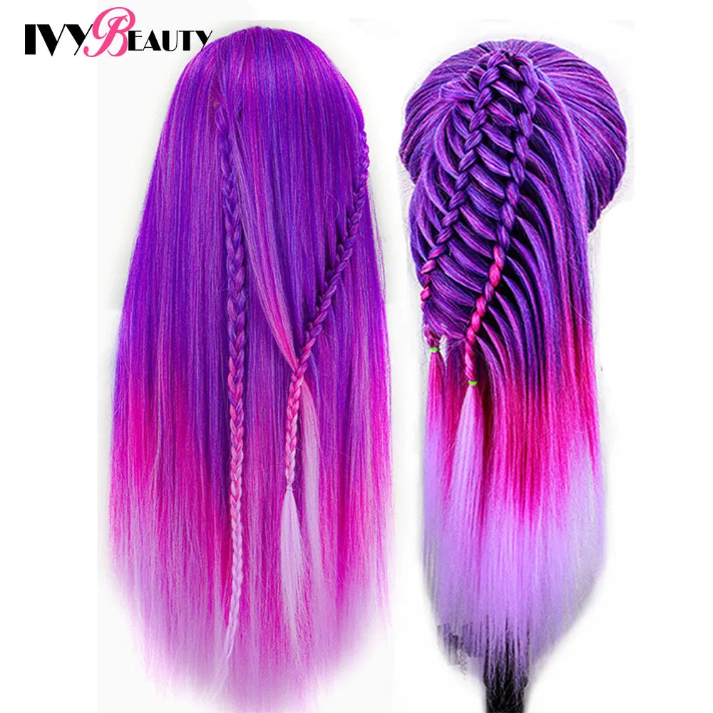 Nice Colorful Hairdressing Training Head For Hairdresser Hair Styles Cosmetology Manikin Dolls Head For Braiding tete de cabeza