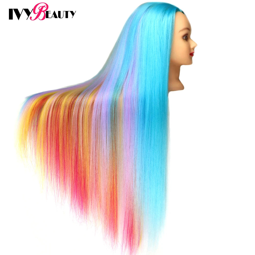 Nice Colorful Hairdressing Training Head For Hairdresser Hair Styles Cosmetology Manikin Dolls Head For Braiding tete de cabeza