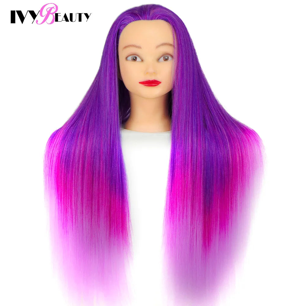 Nice Colorful Hairdressing Training Head For Hairdresser Hair Styles Cosmetology Manikin Dolls Head For Braiding tete de cabeza