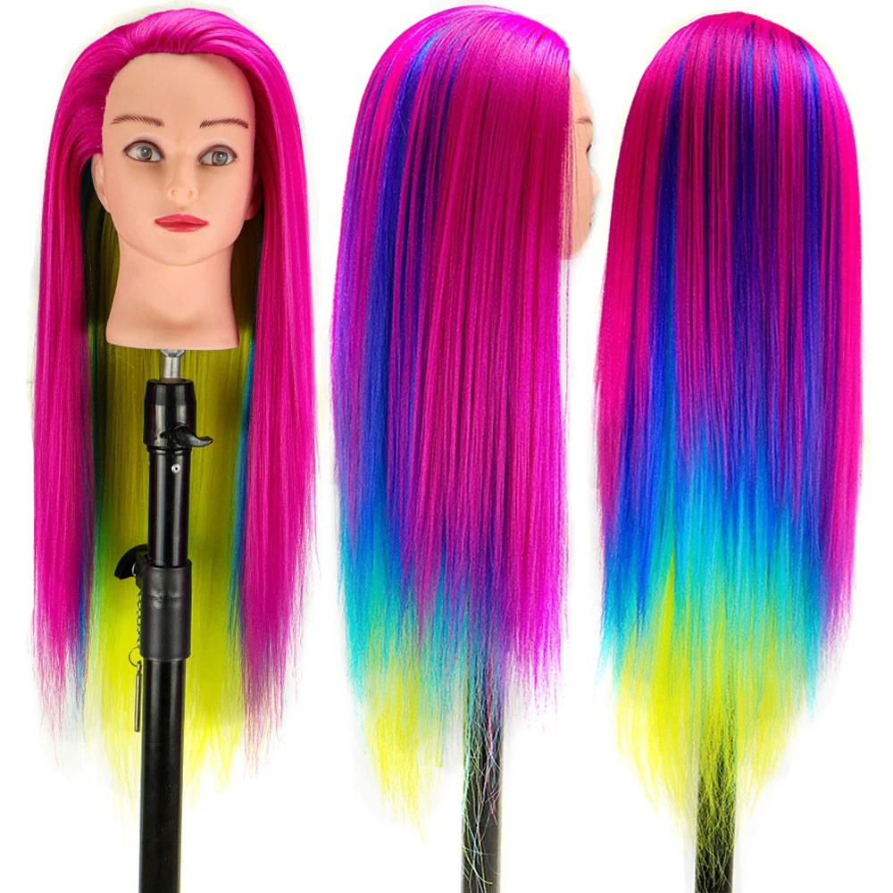 Nice Colorful Hairdressing Training Head For Hairdresser Hair Styles Cosmetology Manikin Dolls Head For Braiding tete de cabeza