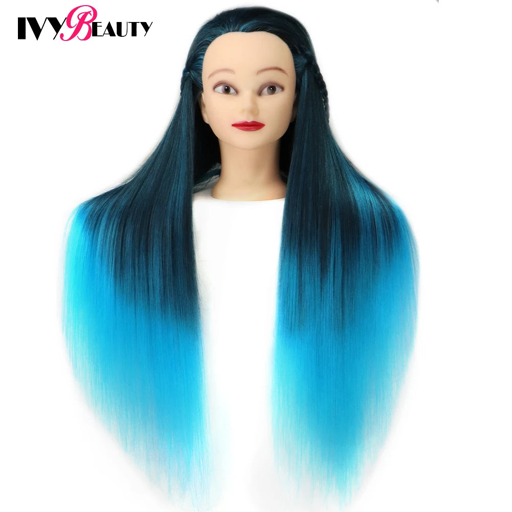 Nice Colorful Hairdressing Training Head For Hairdresser Hair Styles Cosmetology Manikin Dolls Head For Braiding tete de cabeza