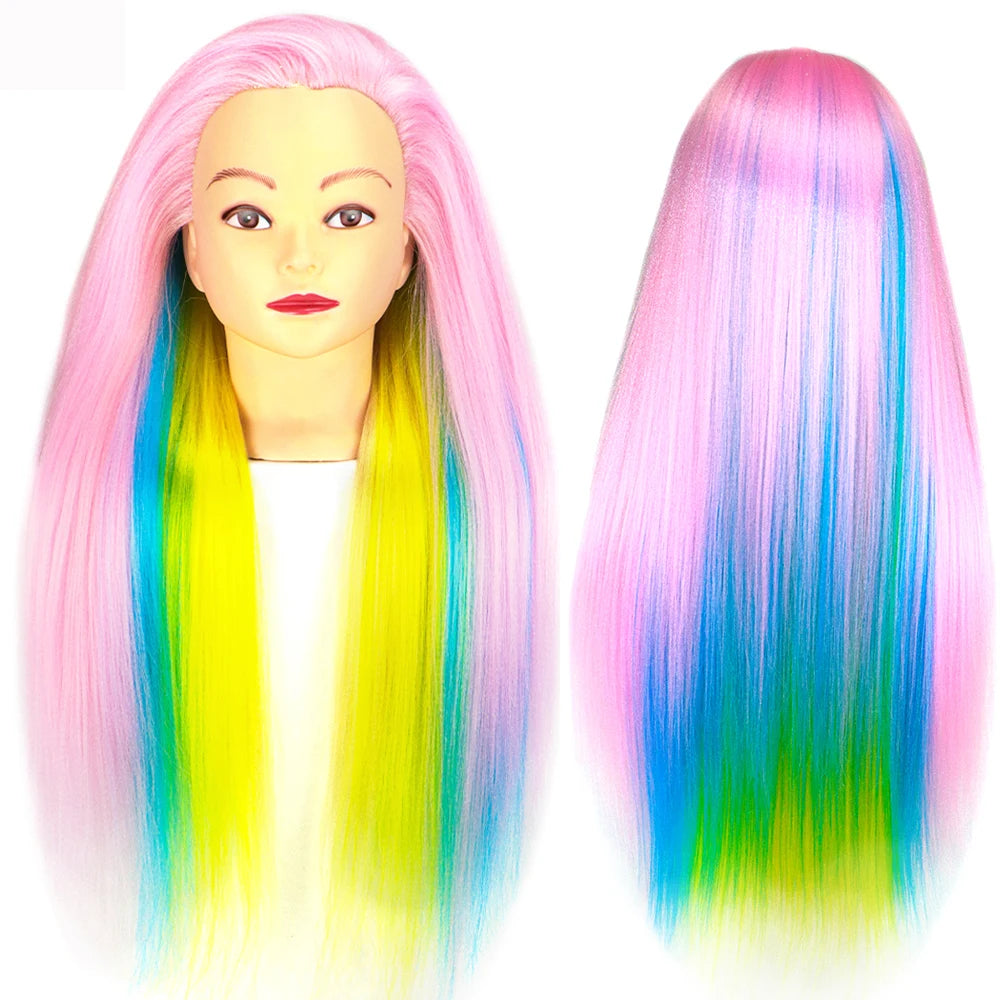 Nice Colorful Hairdressing Training Head For Hairdresser Hair Styles Cosmetology Manikin Dolls Head For Braiding tete de cabeza