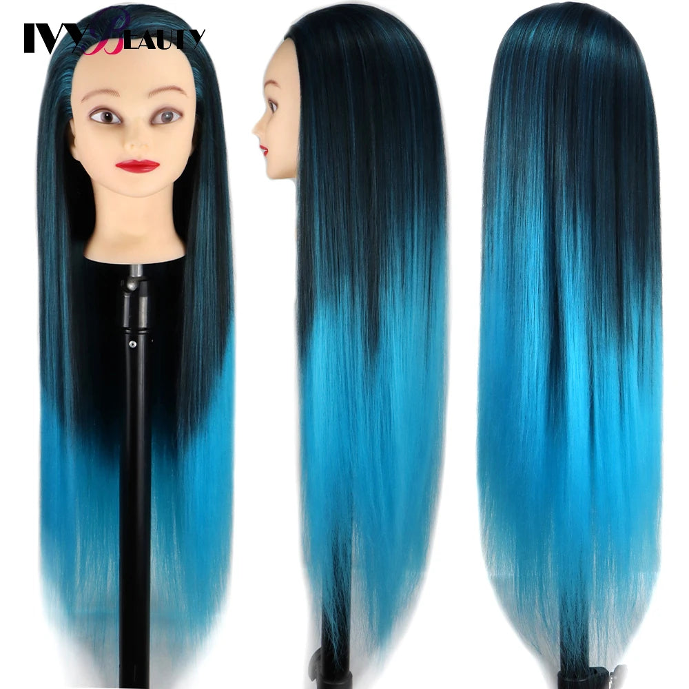 Nice Colorful Hairdressing Training Head For Hairdresser Hair Styles Cosmetology Manikin Dolls Head For Braiding tete de cabeza