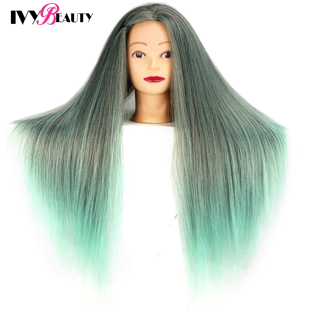 Nice Colorful Hairdressing Training Head For Hairdresser Hair Styles Cosmetology Manikin Dolls Head For Braiding tete de cabeza