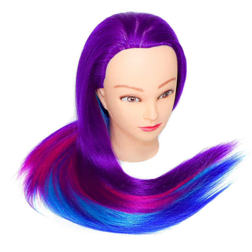 Nice Colorful Hairdressing Training Head For Hairdresser Hair Styles Cosmetology Manikin Dolls Head For Braiding tete de cabeza