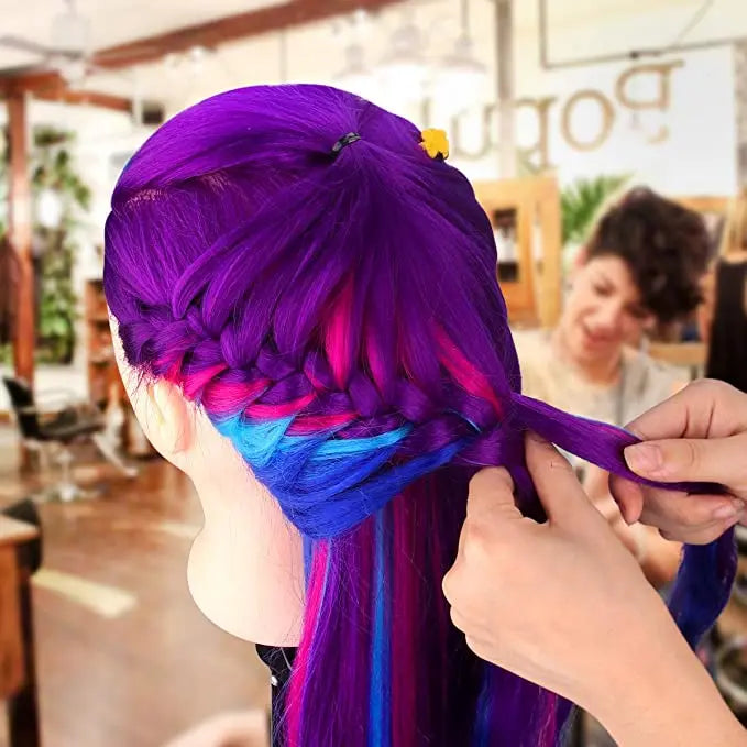 Nice Colorful Hairdressing Training Head For Hairdresser Hair Styles Cosmetology Manikin Dolls Head For Braiding tete de cabeza
