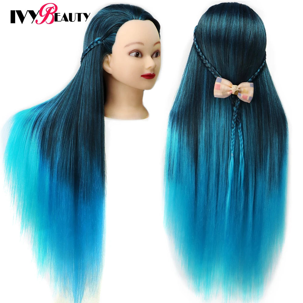 Nice Colorful Hairdressing Training Head For Hairdresser Hair Styles Cosmetology Manikin Dolls Head For Braiding tete de cabeza