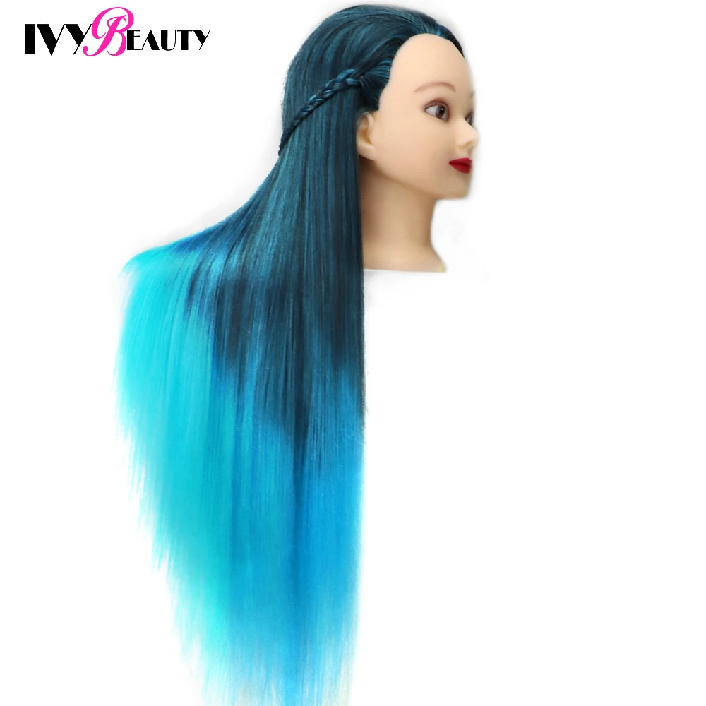 Nice Colorful Hairdressing Training Head For Hairdresser Hair Styles Cosmetology Manikin Dolls Head For Braiding tete de cabeza