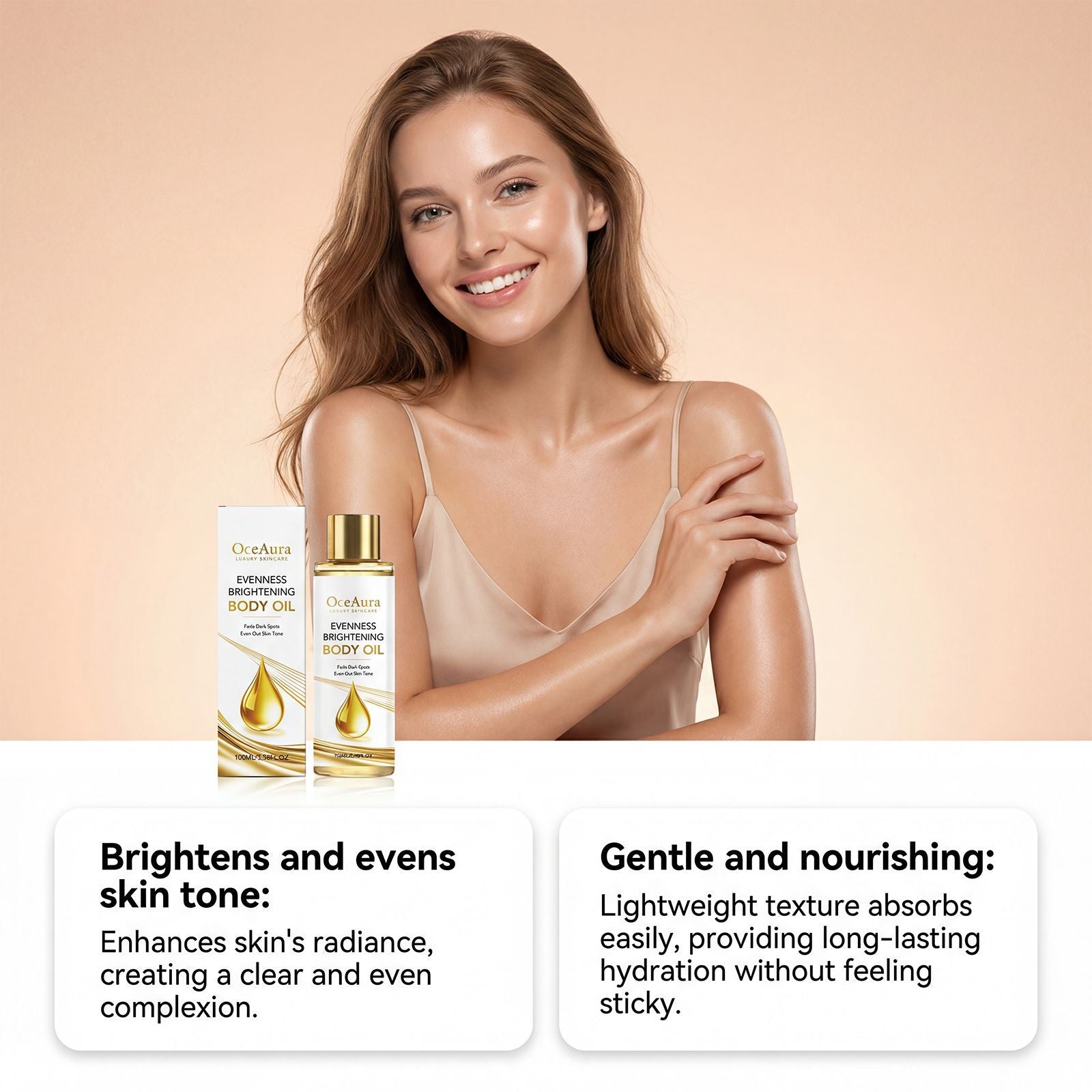 Brightening Body Oil Firming Moisturizing Rejuvenating Smoothing Softening Fade Fine Lines Soothing Repairing Glowing Body Oil