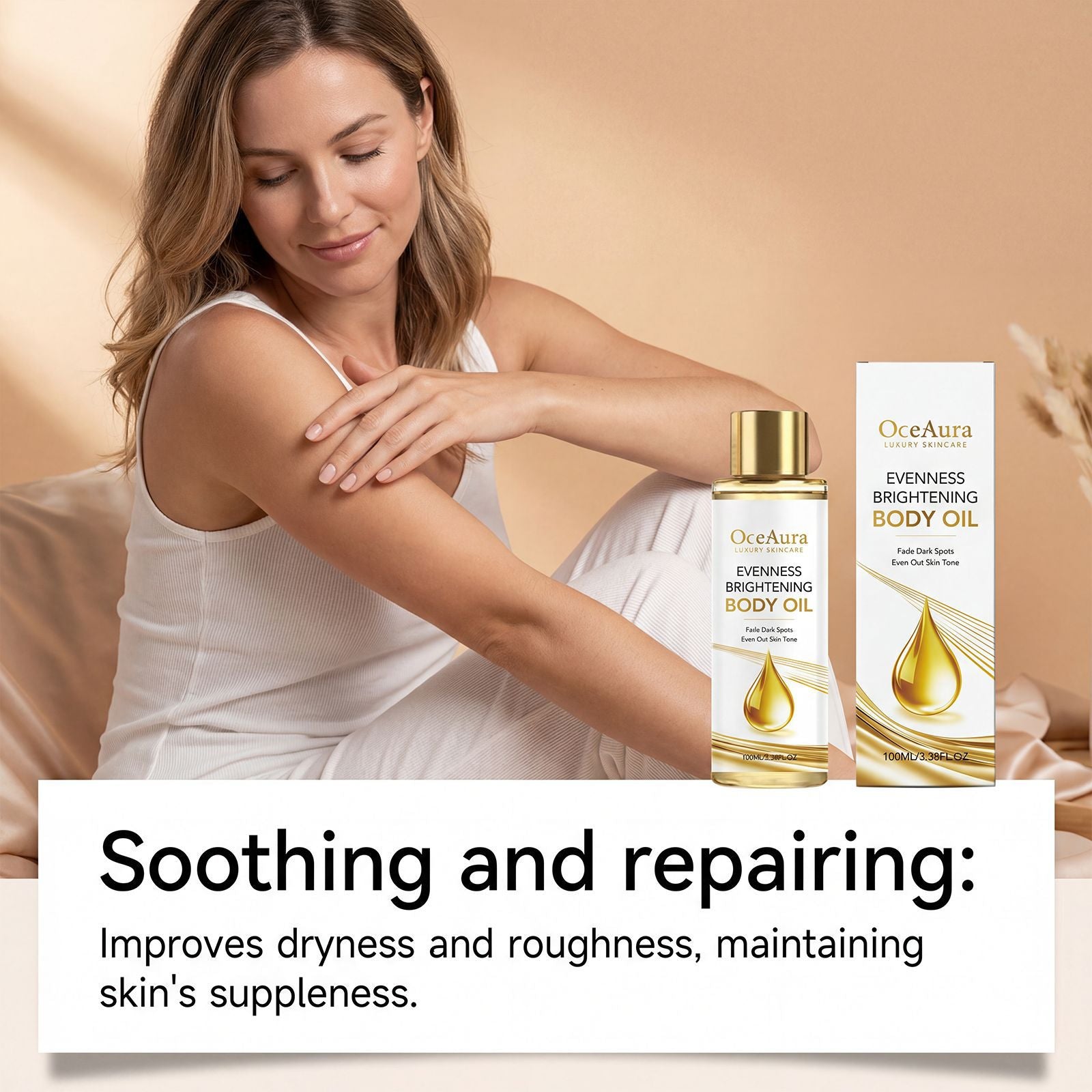 Brightening Body Oil Firming Moisturizing Rejuvenating Smoothing Softening Fade Fine Lines Soothing Repairing Glowing Body Oil