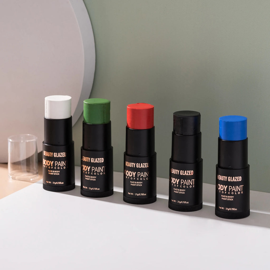 5 Colors Face &Body Paint, Non-Toxic,Professional Painting Kit For Party, Cosplay,Safe For Sensitive Skin