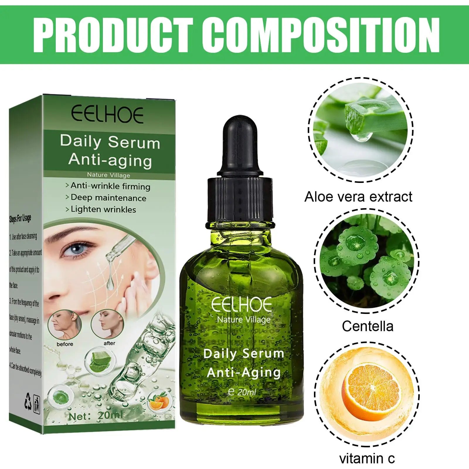 Wrinkle Remover Face Serum Lift Anti-aging Fade Fine Lines Moisturizing Essence Whitening Repair Skin Care1/3/5/10PCS