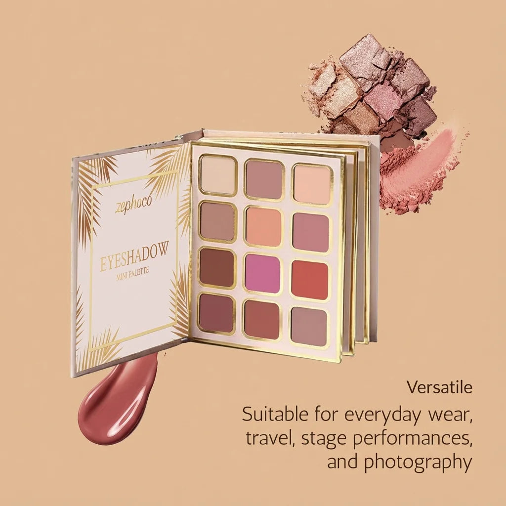 Professional Makeup Palette in Book Style 24-Hour Waterproof Lipstick Powder Blush Bright Colorful Eyeshadow Palette for Travel