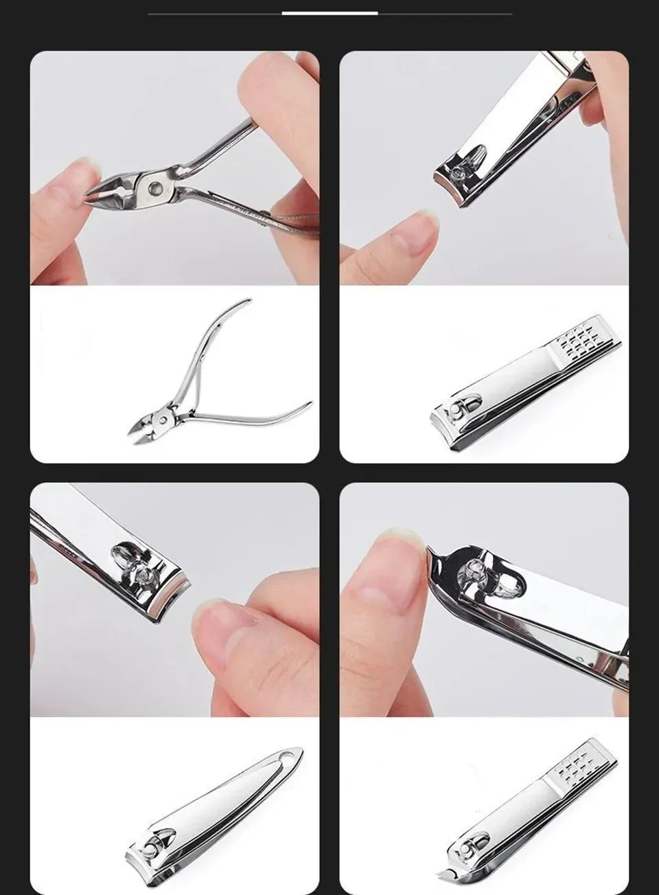 Nail Cutter Set Grooming Tool Set With Portable Case Manicure Art Tool Nails Cut Stainless Steel Nail Clippers Set