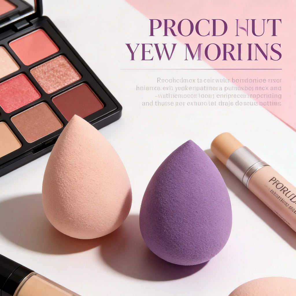 1 piece of drop-shaped powder puff, suitable for applying makeup evenly without powder, colors vary randomly.