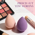 1 piece of drop-shaped powder puff, suitable for applying makeup evenly without powder, colors vary randomly.