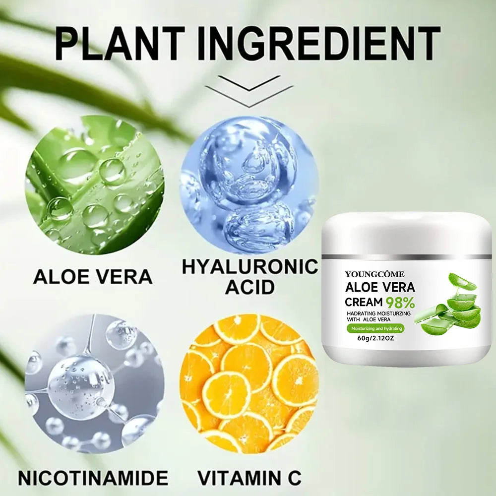 98% Aloe Vera Face Cream Moisturiser Facial Anti Aging Whitening Skin Care Repair Fade Fine Lines Wrinkle Remover Face Cream