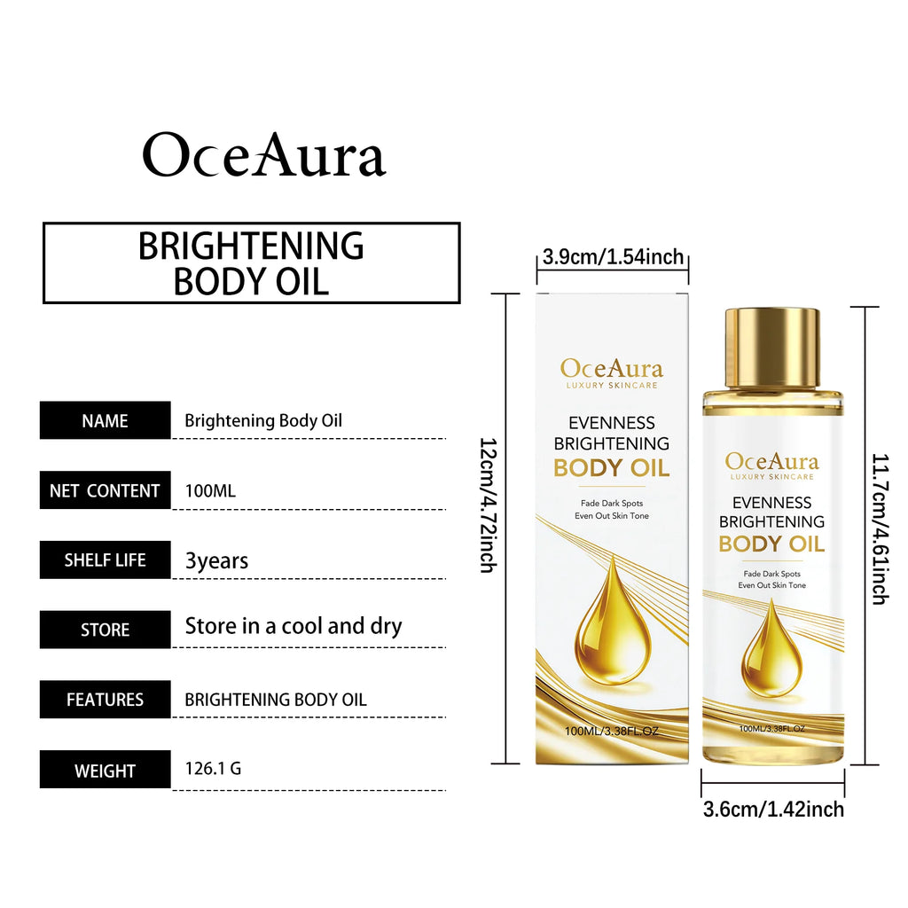 Brightening Body Oil Firming Moisturizing Rejuvenating Smoothing Softening Fade Fine Lines Soothing Repairing Glowing Body Oil