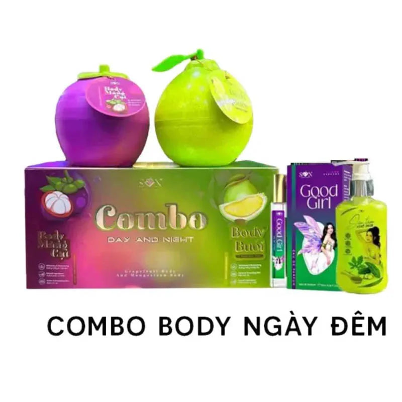 Body Ngay dem S.O.N Kem Body Bưởi Măng Cụt Nguyễn Tiên, trắng nhanh, xoá bỏ các vết thâm sạm, Tặng Nước hoa+Sữa tắm Combo