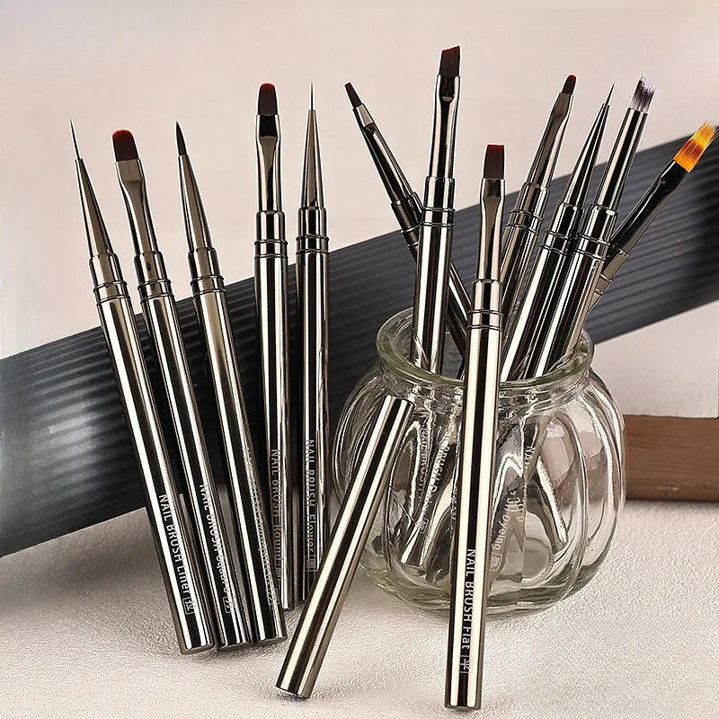 Nails Art Liner Brushes Elongated Lines Striping Drawing Painting  6/9/12/15/18/25mm Nail Design Pen Professional Manicure Tool