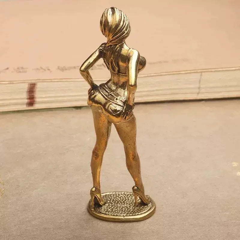 Brass Sexy Girl Figurines Bikini Beauty Statue Naked Woman Ornament Home Decor Model Art Sculptures Collectible Gifts for Man