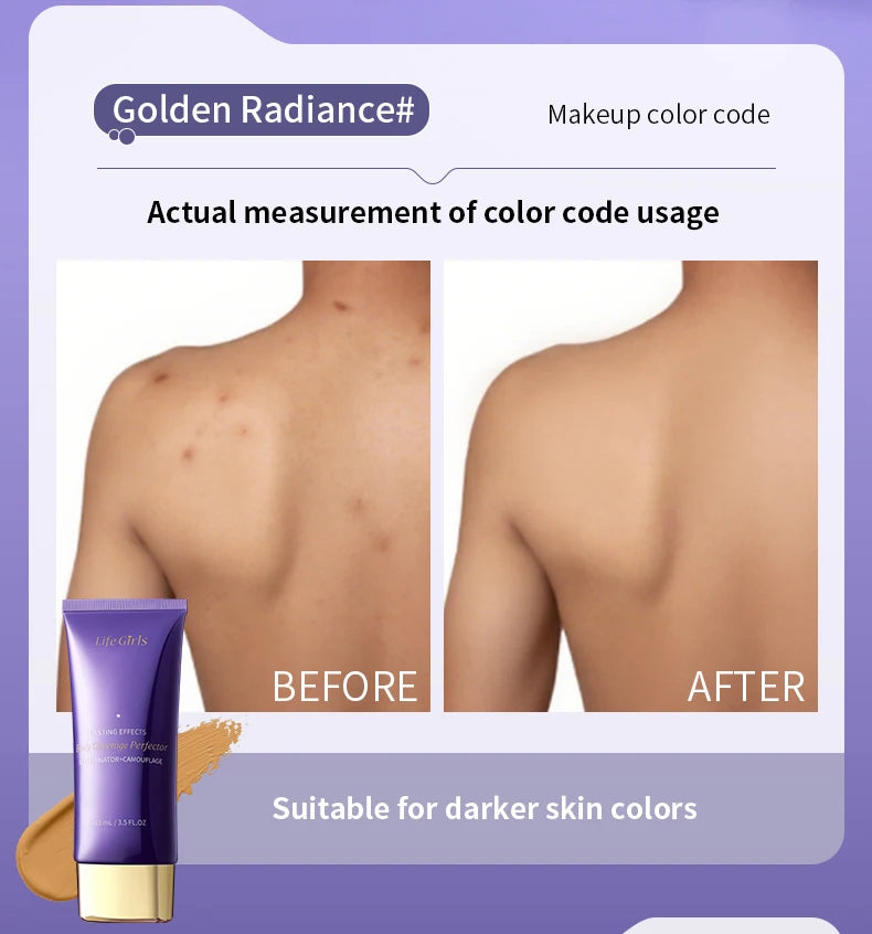 Life Girlsbody Coverage Perfector,Body Foundation Conceals Blemishes Perfectly, Covers Tattoos Without Smudging, and Lasts Long