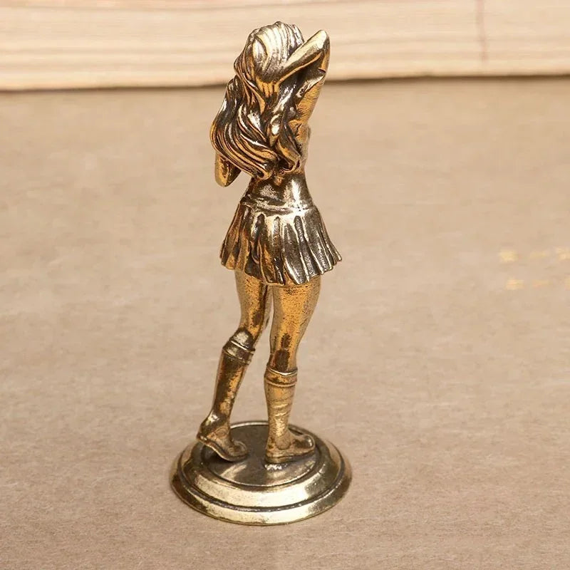 Brass Sexy Girl Figurines Bikini Beauty Statue Naked Woman Ornament Home Decor Model Art Sculptures Collectible Gifts for Man