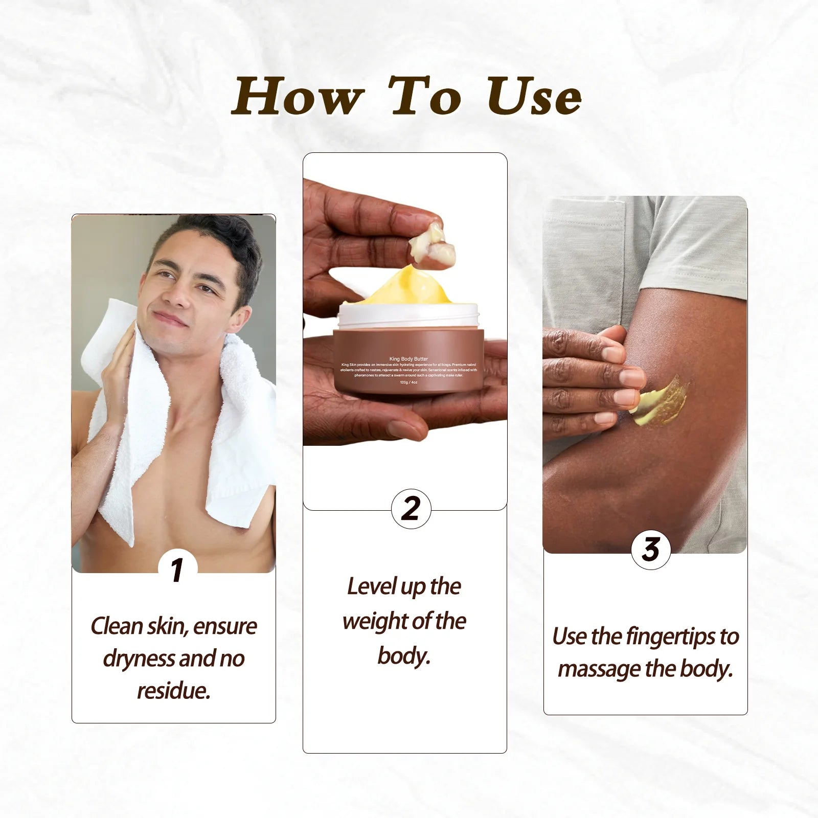 120g Body Butter for Men 24H Deep Moisturizing Cream Improve Drying Skin Body Cream for All Skin Types