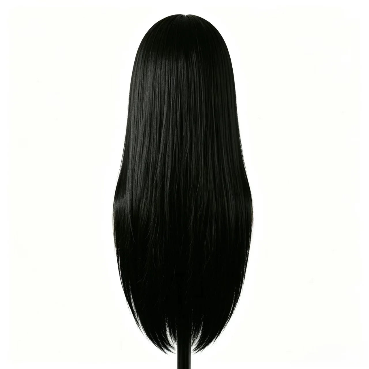 26" Long Black Hair Synthetic Training Head | Free Stand, for Curling, Braiding, Updos & Trimming