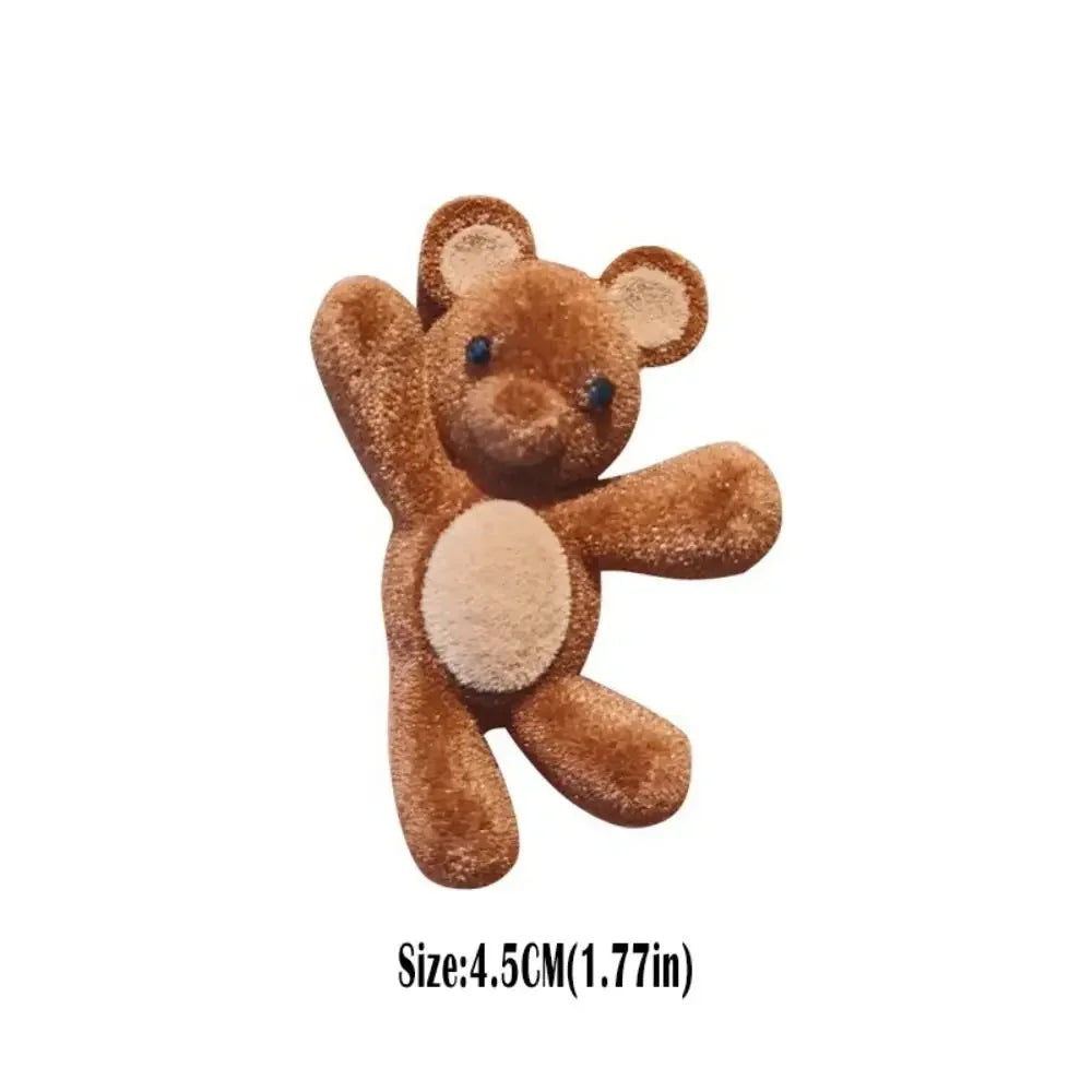 Hair Ornament Cute Design Cartoon Bear Hairpin Lightweight Sweet Style Side Hair Clip Flocking Durable Barrette