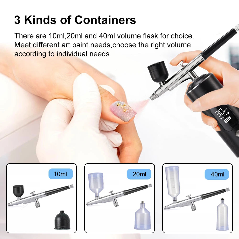 Nails Art Painting Airbrush With Compressor For Cake Decoration Makeup Manicure Nail Airbrush Portable Varnish Paint Sprayer Gun