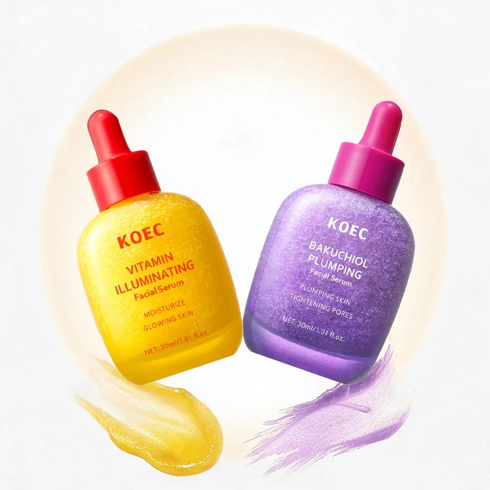 Korean Skin Care Vitamin Illuminating & Bakuchiol Face Serum Vitamin C Niacinamide Anti-Aging Serum Brightening Firm Skin 30ml