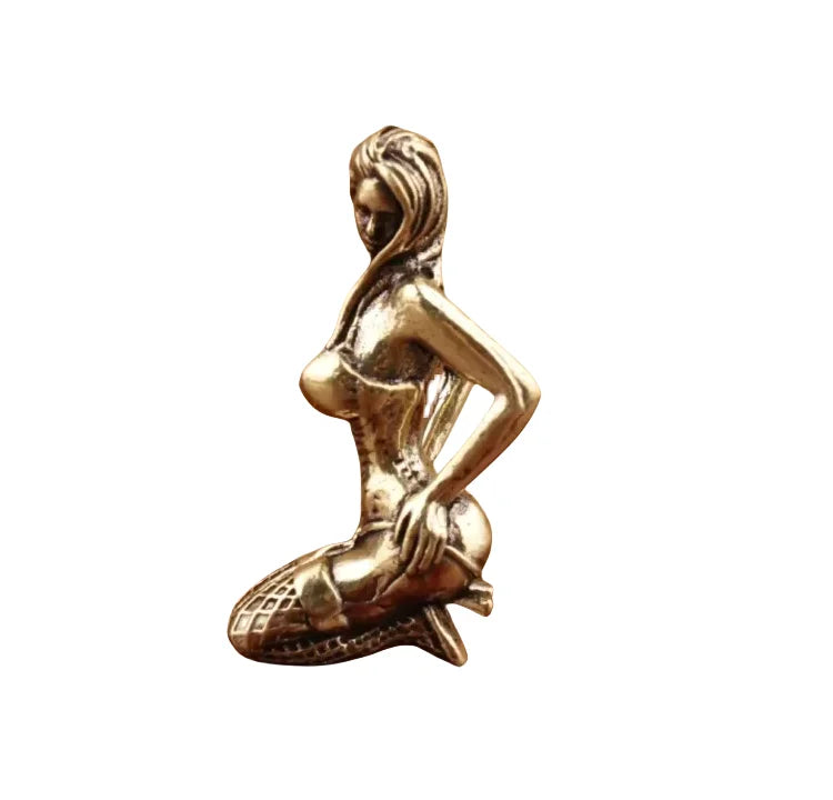 Brass Sexy Girl Figurines Bikini Beauty Statue Naked Woman Ornament Home Decor Model Art Sculptures Collectible Gifts for Man