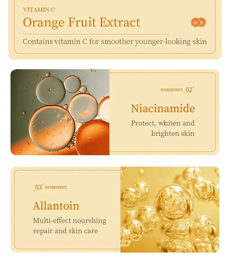 BIOAQUA Vitamin C Face Serum Whitening Moisturizing Anti Wrinkles Anti Wrinkles Anti-Aging Facial Essence for Face Skin Care