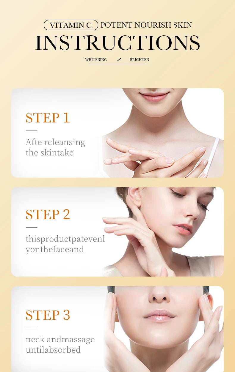 BIOAQUA Vitamin C Face Serum Whitening Moisturizing Anti Wrinkles Anti Wrinkles Anti-Aging Facial Essence for Face Skin Care
