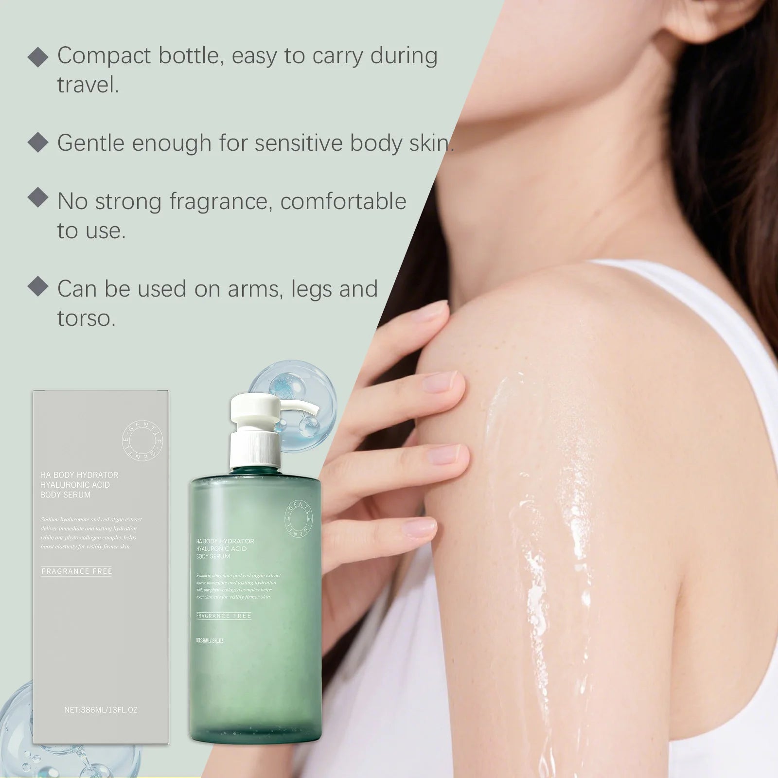 Body Moisturize Essence Enhance Firmness Elasticity Long Lasting Hydration Nourish Smooth Improve Texture Hyaluronic Acid Lotion