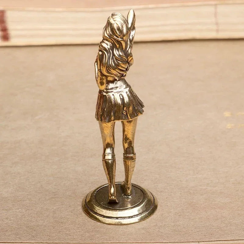 Brass Sexy Girl Figurines Bikini Beauty Statue Naked Woman Ornament Home Decor Model Art Sculptures Collectible Gifts for Man