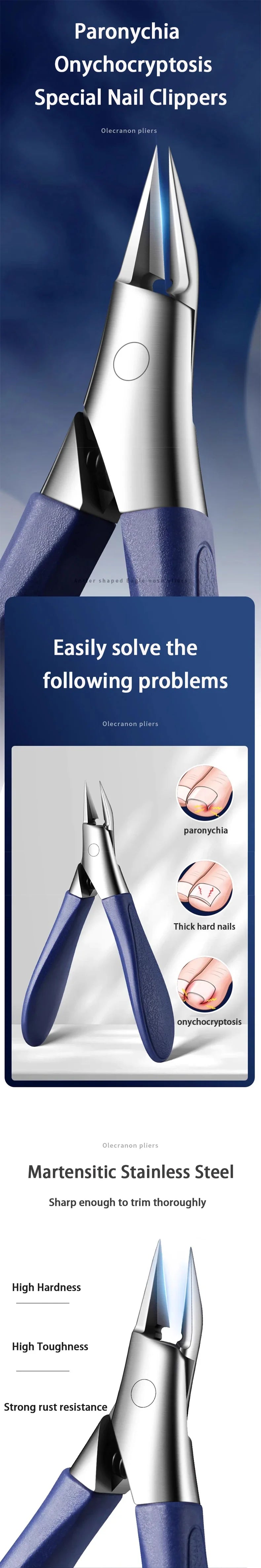 Nail Clippers Toenail Clippers for Thick Nails for Seniors with Curve Diagonal Blade for Ingrown Nails Effortlessly Toe