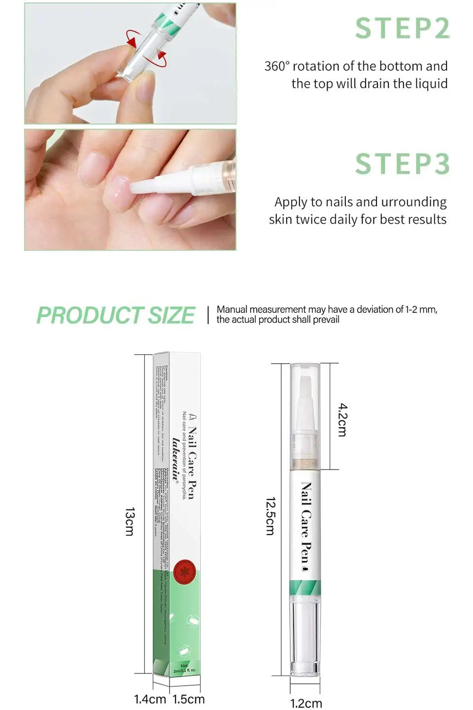 Nail Care Pen Nourish and Moisturize Nails Prevent Fungal Infections Improve Appearance Flat Brush Head Design Daily Nail Care