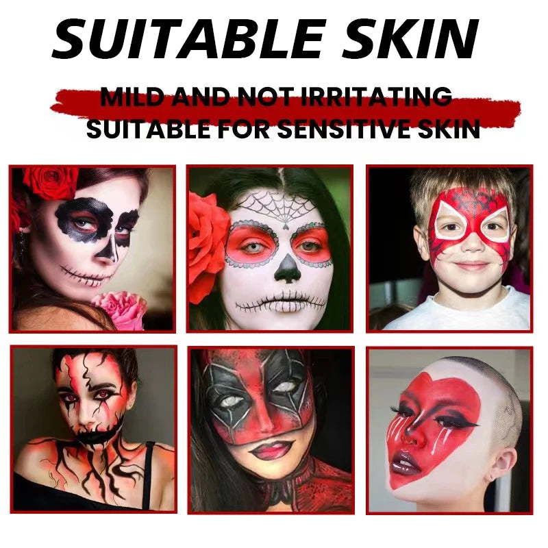 5 Colors Face &Body Paint, Non-Toxic,Professional Painting Kit For Party, Cosplay,Safe For Sensitive Skin