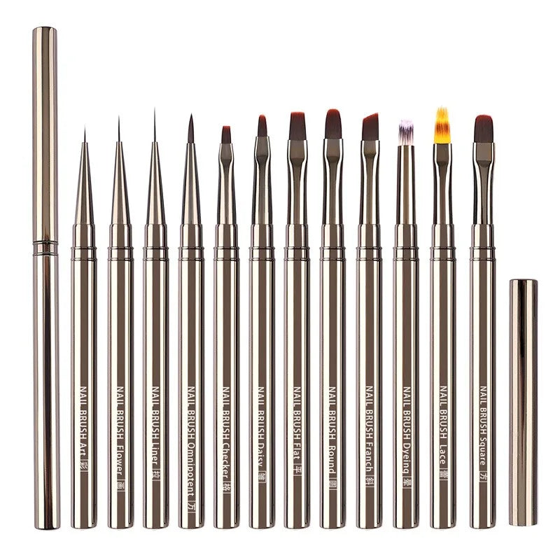 Nails Art Liner Brushes Elongated Lines Striping Drawing Painting  6/9/12/15/18/25mm Nail Design Pen Professional Manicure Tool