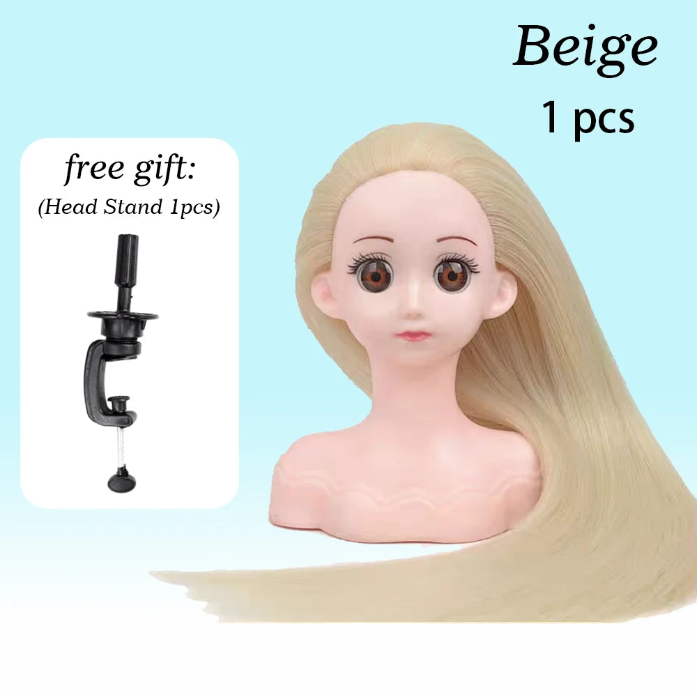 Hair Styling Doll Head For Girls Styling Head For Kids Mannequin Head For Hair Styling Braiding Manikin Head With Clamp Holder