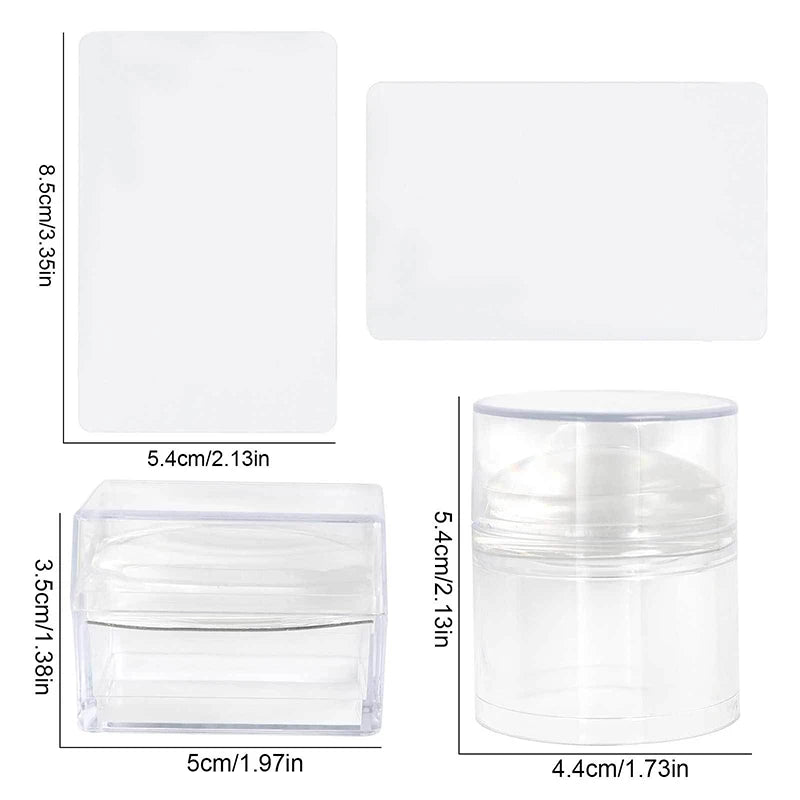 Nails Art Stamping Plates Kit French Manicure Design Plate Stamp Polish Stencil Template Seal Stamper Scraper Accessories Tools