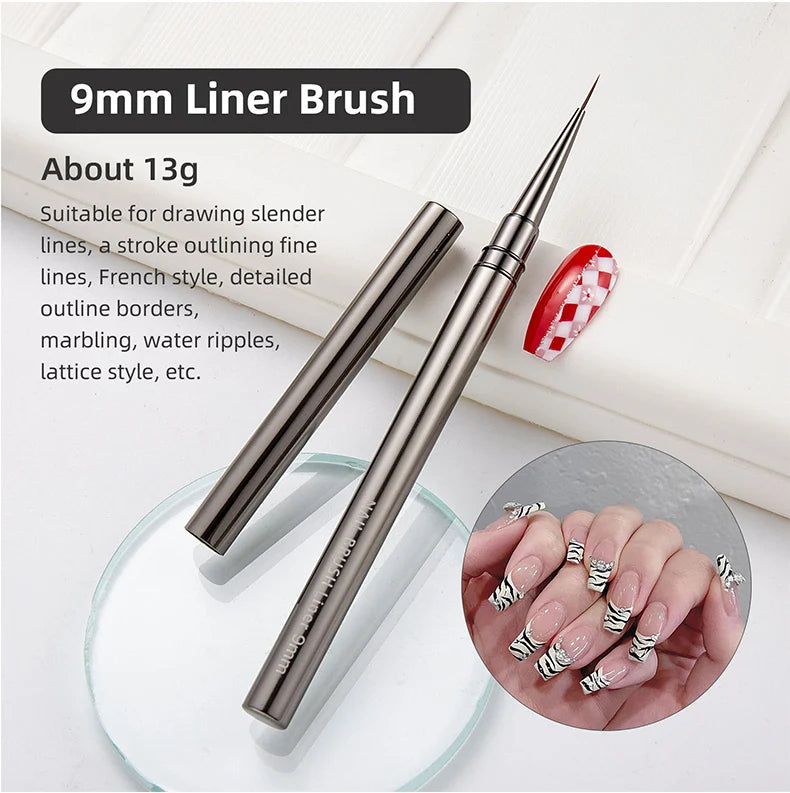 Nails Art Liner Brushes Elongated Lines Striping Drawing Painting  6/9/12/15/18/25mm Nail Design Pen Professional Manicure Tool