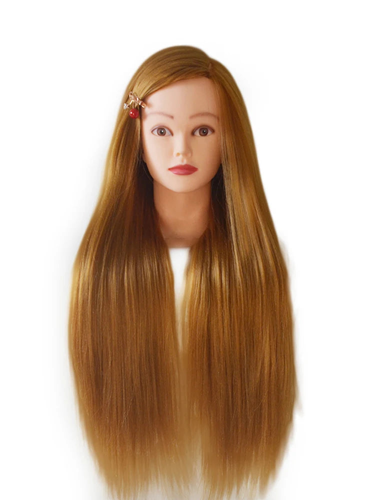 Head Dolls For Hairdressers  Mannequin Head with 65cm Synthetic Hair Hairdressing Styling Training Head
