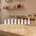 Nail Shapes Display Board With Wood Base Mannequin Fingertips And Nail Shape Guide Static Artwork Sign For Salon Decor